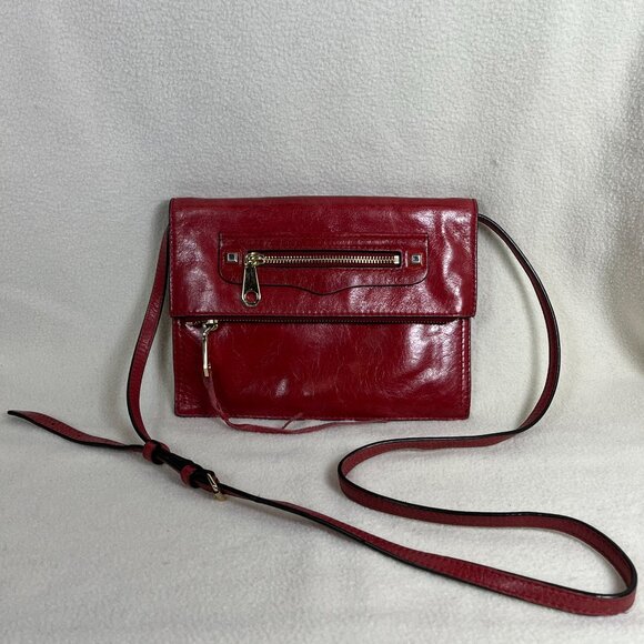Rebecca Minkoff Red Grained Leather Adjustable Size Strap Crossbody Bag - Picture 3 of 15